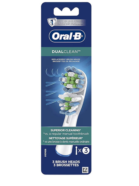 Oral-B Dual Clean Electric Toothbrush Replacement Brush Heads Refill, 3 Pack