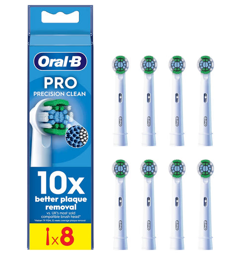 Oral-B Pro Precision Clean Electric Toothbrush Head, 8 Pack, White