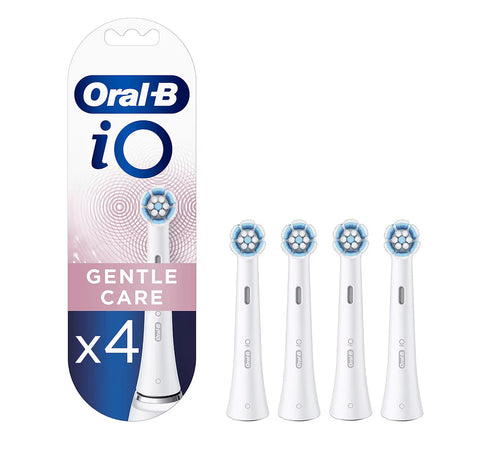 Oral-B iO Gentle Care White Toothbrush Heads, Pack of 4