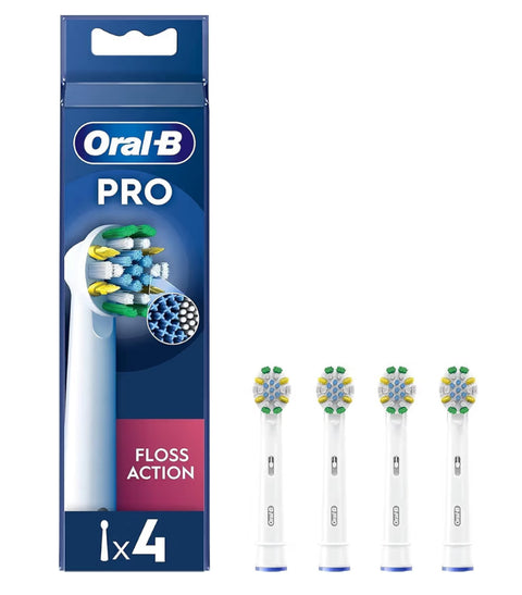 Oral-B Pro Floss Action Electric Toothbrush Head, Pack of 4 Toothbrush Heads, White