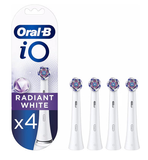 Oral-B iO Radiant White Brushes, White, Pack of 4