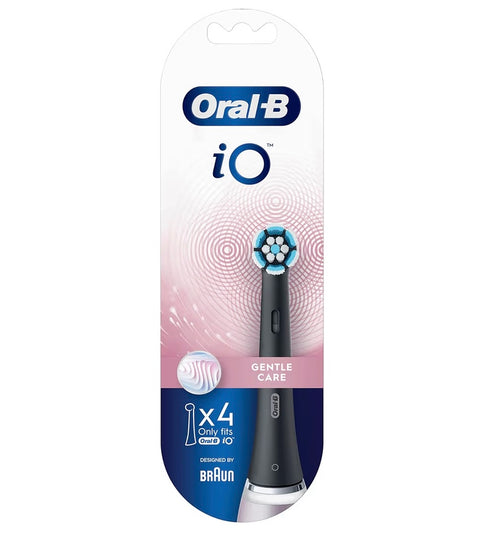 Oral-B iO Gentle Care Black Toothbrush Heads, Pack of 4