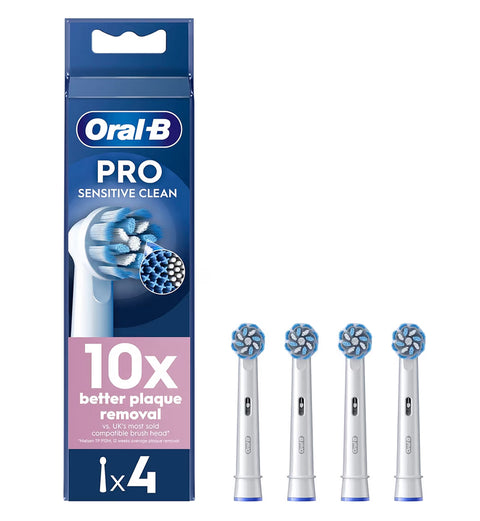 Oral-B Pro Sensitive Clean Electric Toothbrush Head, 4 Pack Toothbrush Heads, White